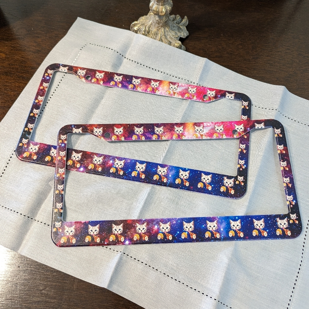 New Pizza Cat License Plate Frame / Holder